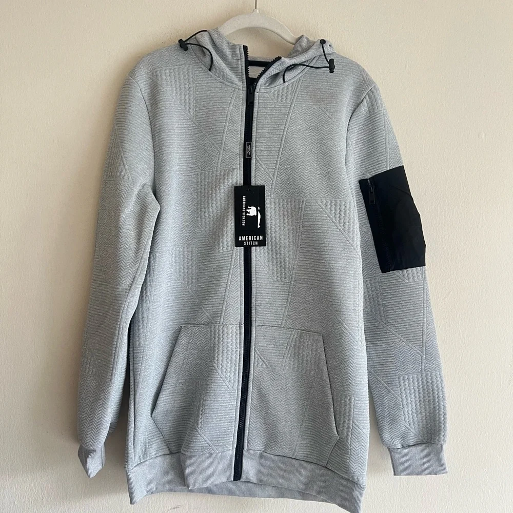 American Stitch Gray Zip-Up Men's Sweater Size Small